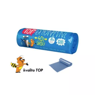 Sáčky na odpad HDPE 40L modré 30ks role extra pevné