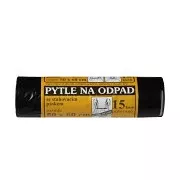 Sáčky na odpad LDP 50x60cm zatahovací igel. 25mic černé 15ks pevné