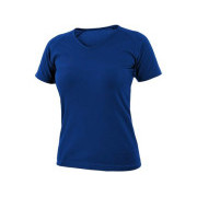 Tričko CXS ELLA, dámské, výstřih do V, krátký rukáv, středně modrá, vel. XL