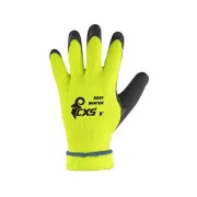 Rukavice CXS ROXY WINTER, zimní, máčené v latexu, černo-žluté, vel. 9