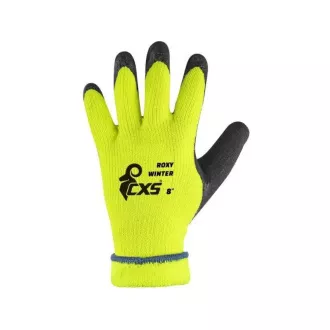 Rukavice CXS ROXY WINTER, zimní, máčené v latexu, černo-žluté, vel. 9