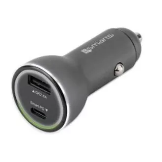 4smarts nabíječka do auta VoltRoad Quick Charge, 1x USB, 1x USB-C, 3 A, černá