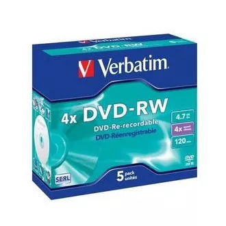 VERBATIM DVD-RW(5-pack)Jewel/4x//DLP/4.7GB