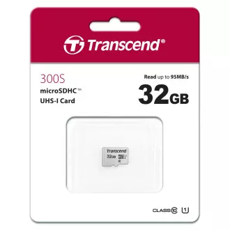 TRANSCEND MicroSDHC karta 32GB 300S, UHS-I U1, bez adaptéru