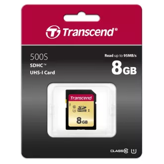 TRANSCEND SDHC karta 8GB 500S, UHS-I U1 (R:95/W:20 MB/s) TRANSCEND SDHC karta 8GB 500S, UHS-I U1 (R:95/W:20 MB/s)