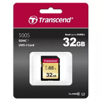 TRANSCEND SDHC karta 32GB 500S, UHS-I U1 (R:95/W:35MB/s) TRANSCEND SDHC karta 32GB 500S, UHS-I U1 (R:95/W:35MB/s)