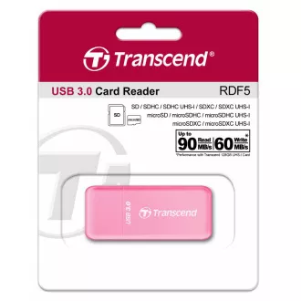 TRANSCEND Card Reader F5, USB 3.0, Red