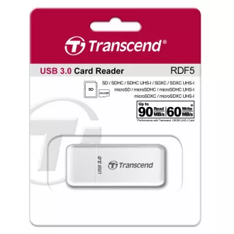 TRANSCEND Card Reader F5, USB 3.0, White