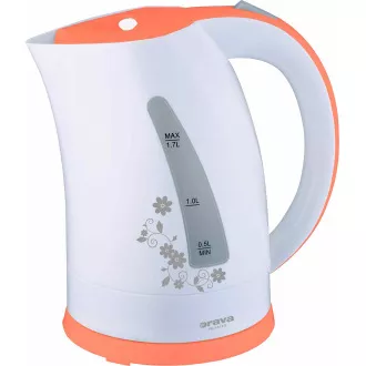 Orava VK-3417 P rychlovarná konvice, 2000 W, 1.7 l, automatické vypnutí, bílá / oranžová