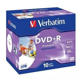VERBATIM DVD+R(10-Pack)Printable/Jewel/16x/4.7GB VERBATIM DVD+R(10-Pack)Printable/Jewel/16x/4.7GB