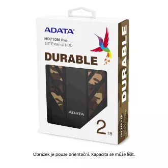 ADATA Externí HDD 1TB 2, 5" USB 3.1 DashDrive Durable HD710M Pro, kamufláž (gumový, nárazu/vodě/prachu odolný) ADATA Externí HDD 1TB 2, 5" USB 3.1 DashDrive Durable HD710M Pro, kamufláž (gumový, nárazu/vodě/prachu odolný)