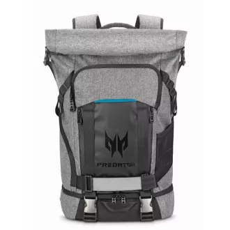 ACER PREDATOR GAMING ROLLTOP BACKPACK 15, 6" GRAY BLACK with Blue Accent (RETAIL PACK)