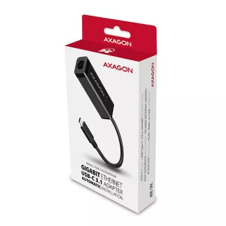 AXAGON ADE-SRC, USB-C 3.2 Gen 1 - Gigabit Ethernet síťová karta, auto instal, černá