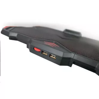 C-TECH chladící podložka pod NTB Zefyros (GCP-01R), casual gaming, 17, 3", červené podsvícení, regulace otáček
