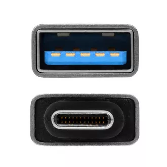 AXAGON RUCM-AFA, redukce USB-C (M) -> USB-A (F), USB 3.2 Gen 2, 3A, ALU