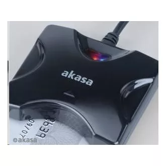 AKASA čtečka karet AK-CR-03BKV2 externí, USB 2.0, podpora čipových karet electronic ID a SMART, černá