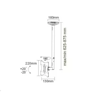Stropní držák Tv Fiber Mounts DELTA504