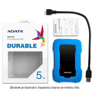 ADATA Externí HDD 1TB 2, 5" USB 3.1 HD330, RED COLOR BOX, červený (gumový, nárazu odolný)