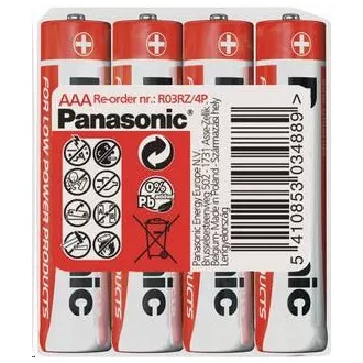 PANASONIC Zinkouhlíkové baterie Red Zinc R03RZ/4P AAA 1, 5V (shrink 4ks)
