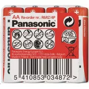 PANASONIC Zinkouhlíkové baterie Red Zinc R6RZ/4P AA 1, 5V (shrink 4ks)