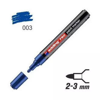 Popisovač Edding 790 lakový modrý válcový hrot 2-3mm