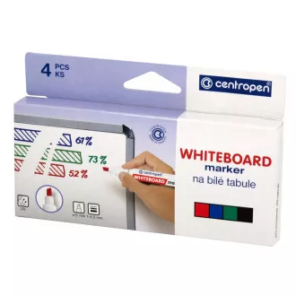 Značkovač Centropen 8569/4 na bílé tabule 4 barvy klínový hrot 1-4,5mm Značkovač Centropen 8569/4 na bílé tabule 4 barvy klínový hrot 1-4,5mm