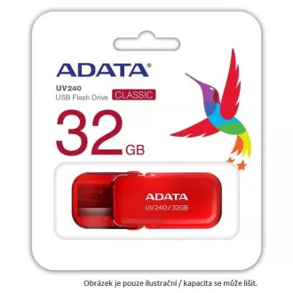 ADATA Flash Disk 16GB UV240, USB 2.0 Dash Drive, červená ADATA Flash Disk 16GB UV240, USB 2.0 Dash Drive, červená