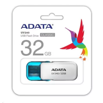ADATA Flash Disk 32GB UV240, USB 2.0 Dash Drive, bílá