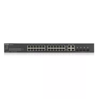Zyxel GS1920-24V2 28-port Gigabit WebManaged Switch, 24x gigabit RJ45, 4x gigabit RJ45/SFP, fanless
