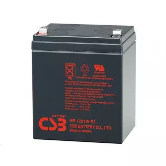CSB 12V 5, 1Ah olověný akumulátor HighRate F2 (HR1221WF2)