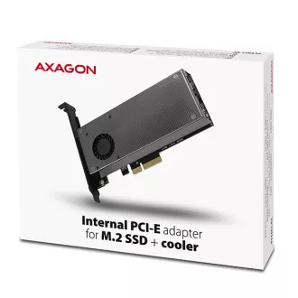 AXAGON PCEM2-DC, PCIe x4 - M.2 NVMe M-key + SATA B-key slot adaptér, chladič, LP