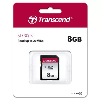 TRANSCEND SDHC karta 8GB 300S, Class 10 (R:20/W:10 MB/s)