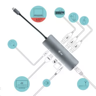 i-tec USB-C Metal Nano Docking Station 4K HDMI LAN + Power Delivery 100 W