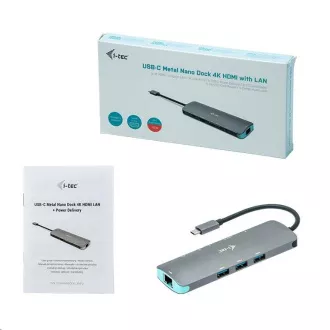i-tec USB-C Metal Nano Docking Station 4K HDMI LAN + Power Delivery 100 W