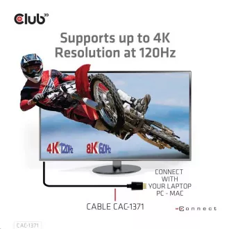 Club3D Kabel Ultra Rychlý HDMI™ Certifikovaný 4K 8K60Hz 48Gbps (M/M), 1m, 30 AWG Club3D Kabel Ultra Rychlý HDMI™ Certifikovaný 4K 8K60Hz 48Gbps (M/M), 1m, 30 AWG