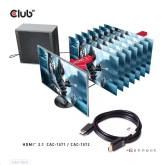Club3D Kabel Ultra Rychlý HDMI™ Certifikovaný HDMI™ 4K120Hz, 8K60Hz, 2m, 28 AWG