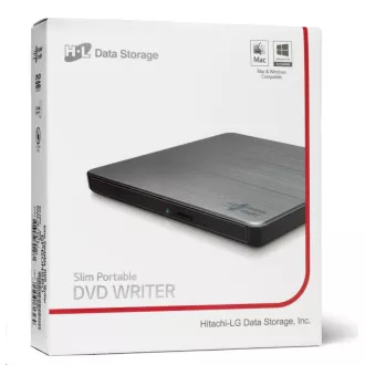 HITACHI LG - externí mechanika DVD-W/CD-RW/DVD±R/±RW/RAM GP60NS60, Slim, Silver, box+SW