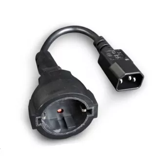 GEMBIRD Kabel síťový adaptér C14 (M) -> schuko (F), 15 cm