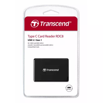 TRANSCEND Card Reader RDC8K2, USB 3.1 Gen1 All-in-1 Multi Card Reader, Type C