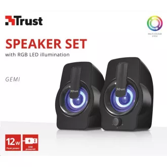 TRUST Gemi RGB 2.0 Speaker Set - černý