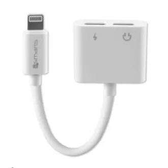 4smarts adaptér Lightning / 2x Lightning audio a dobíjecí konektor, bílá 4smarts adaptér Lightning / 2x Lightning audio a dobíjecí konektor, bílá