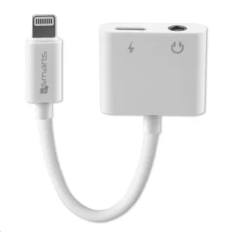 4smarts adaptér Lightning / Lightning a 3.5mm jack, bílá 4smarts adaptér Lightning / Lightning a 3.5mm jack, bílá