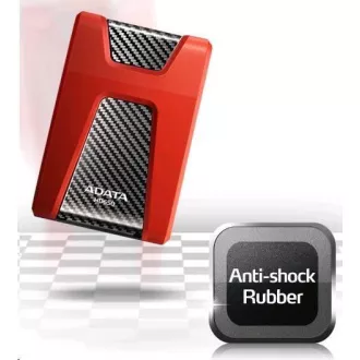 ADATA Externí HDD 1TB USB 3.1 DashDrive Durable HD650, červený (gumový, nárazu odolný)