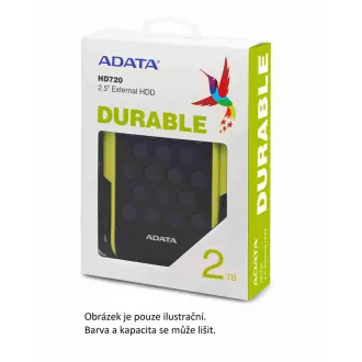 ADATA Externí HDD 1TB 2, 5" USB 3.2, DashDrive™ Durable HD720, G-sensor, modrý, (gumový, vodě/nárazu odolný)