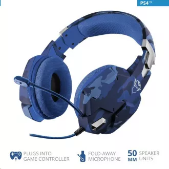 Trust sluchátka s mikrofonem GXT 322B Carus Gaming Headset pro PS4 a PS5 - camo blue