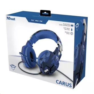 Trust sluchátka s mikrofonem GXT 322B Carus Gaming Headset pro PS4 a PS5 - camo blue