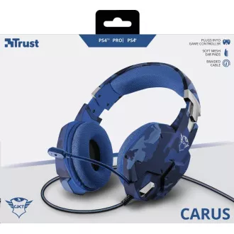 Trust sluchátka s mikrofonem GXT 322B Carus Gaming Headset pro PS4 a PS5 - camo blue