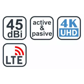EVOLVEO Xany 2A, 230/5V, aktivní pokojová anténa FM/DAB+/DVB-T2, filtr LTE, 4G, 5G