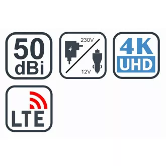 EVOLVEO Xany 4, 230/12V, aktivní pokojová anténa FM/DAB+/DVB-T2, filtr LTE, 4G, 5G