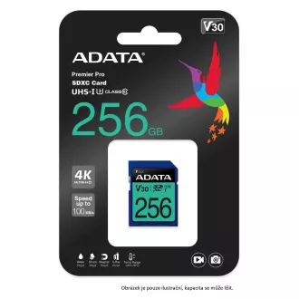 ADATA SDXC karta 512GB Premier Pro UHS-I U3 Class 10 (R:95/W:60 MB/s)